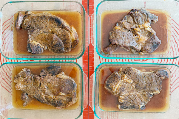 bake at 275-300F for 2-2:30 hours. let stay in oven for 30 minutes.