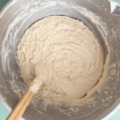 Masa Harina Cornbread: 3 cups masa, 5 cups regular flour, 2 sticks of butter, 2 tsp salt, 2 cups sugar (or 1.2 cups sugar 0.5 cup honey), 4 eggs, 2 tbsp baking powder.