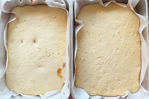 cornbread (8 cups) bake for 45 minutes at 350F.