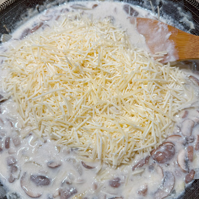Alfredo Pasta Sauce: add all kinds of cheese (parmesan, ricotta, romano).