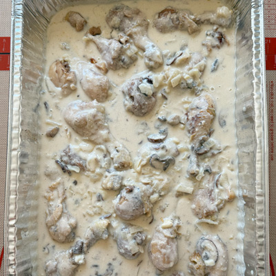 Alfredo Pasta Sauce: pour alfredo sauce over the chicken.